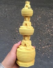 Statua buddha intagliato legno - buddha,