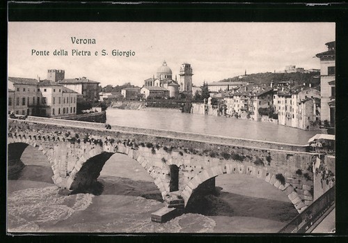 Cartolina verona ponte - verona,, della