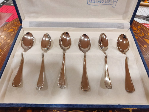 Set cucchiaini argento - 6, in