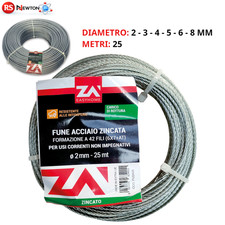 Fune acciaio zincato cavo - fune,