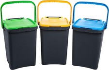 Set 3 pattumiere e bidoni 50L