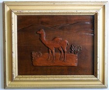 TELAIO VINTAGE ORIGINALE IN LEGNO DI CAMMELLO LEGNO RILIEVO 