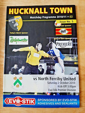 Hucknall Town v North Ferriby United. 2 ottobre 2010. Evo-Stik Prem. Cond nuovo di zecca