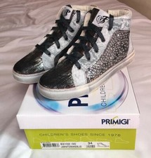  PRIMIGI SCARPE-SNEAKERS BAMBINA. ALTO,ALLACCIATO, ZIP LAMINATO BLU - 83102