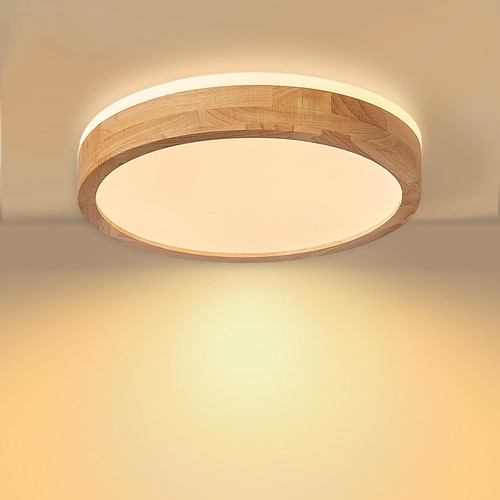 Plafoniera led legno 30cm - plafoniera,