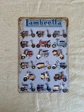 Insegna in metallo Lambretta, modello vari,  20x30 cm