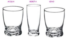 Set 3 Bicchieri da tavola vino