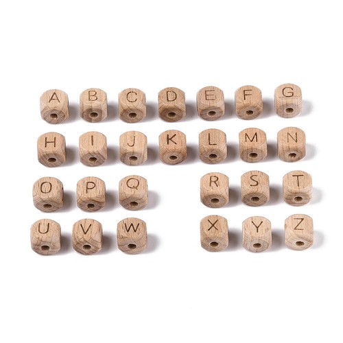 200pz cubo legno - legno, alfabeto