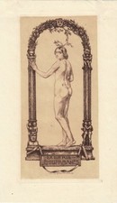 Exlibris Ex Acquaforte Hanns Bastanier 1885-1966 Nudo Femminile Blattranken Atto