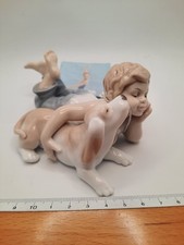 Porcellana Ceramica Morena Scena Con Cane Scatola Original Figura Collezionabile