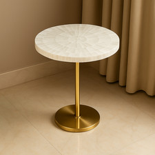 Tavolo rotondo a spirale in