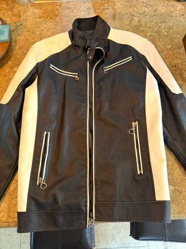 Giacca moto moda nero bianco - moto, nero/bianco
