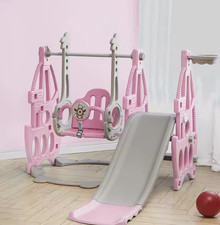 Set scivolo e altalena arrampicatore da giardino 3 in 1 canestro basket parco giochi bambini