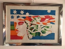 SOLENDO NUNZIO - "DONNA E STELLE" - Splendida e rara serigrafia del 1969