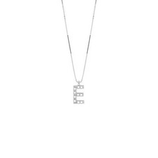 Collana Bliss Alphabet Lettera E 20109769 Necklace Oro Bianco 18 Kt Diamante