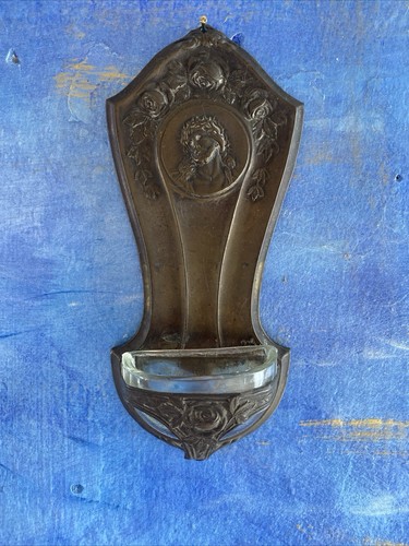 Antica acquasantiera metallo - antica,
