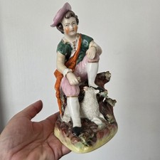 Staffordshire Grande Figurine Ancienne Berger Mouton 1840 James Dudson Victorian