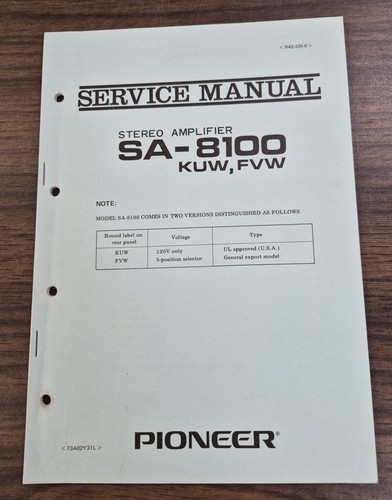 Pioneer 8100 amplificatore - pioneer, sa-8100