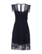 Abito Pinko blu tubino tg 40 come Nuovo vestito corto frange