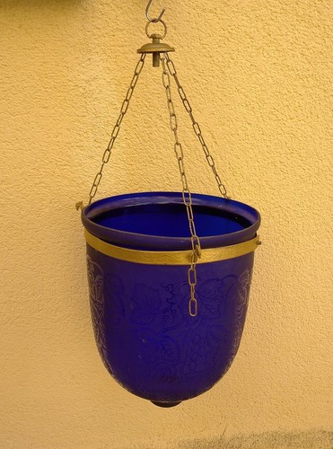 Lampadario vetro blu - lampadario, in