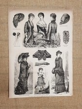 Moda costume in Italia nel 1881 Giacchettini eleganti Mantellina Goletta Guanti