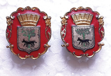 Mostrine Fregi Vintage in Metallo Vigili Ubani VV.UU. Lecce Rari Polizia Locale