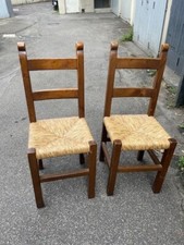 sedie legno massello impagliate per ambiente rustico