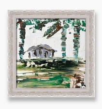 Hawaii Palm Bungalow arte originale • Isola costiera arredamento moderno spiaggia casa arte