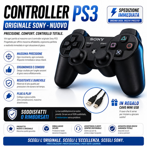 Controller ps3 originale - controller,