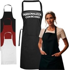 Grembiule da Cucina Personalizzato con Ricamo con Nome/Frase Ricamata