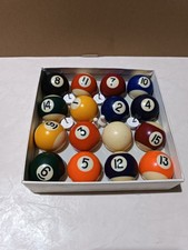 Vintage Set Completo 16x Palle da Biliardo Carambola circa 3.8 cm
