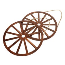2 pezzi ruota carro in legno