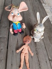 Lotto Pupazzi Gomma Topo Gigio Bambola Coniglietto Anni 70 80