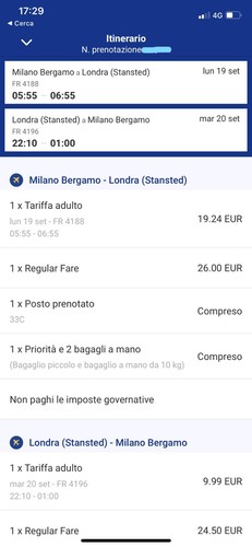 Biglietto aereo milano bergamo - biglietto,