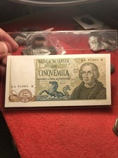 BANCONOTA Serie AA013801R LIRE 5000 COLOMBO II TIPO 11 4 1973 TRE CARAVELLE FDS