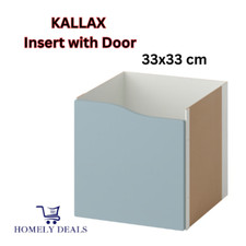 IKEA KALLAX Inserto con Porta Onda Grigio Chiaro Blu 33x33cm Scaffale Portaoggetti