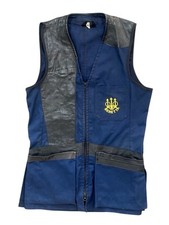 Gilet Beretta Gunmark vintage tiro skeet gilet bordo pelle blu navy M