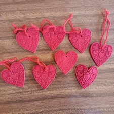 8 Cuori Cuoricini Rossi In Feltro Cm 4x4 Decorazioni Natale Natalizie 