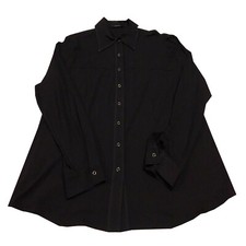ELENA MIRO' camicia jersey nero con bottoni automatici Taglie forti