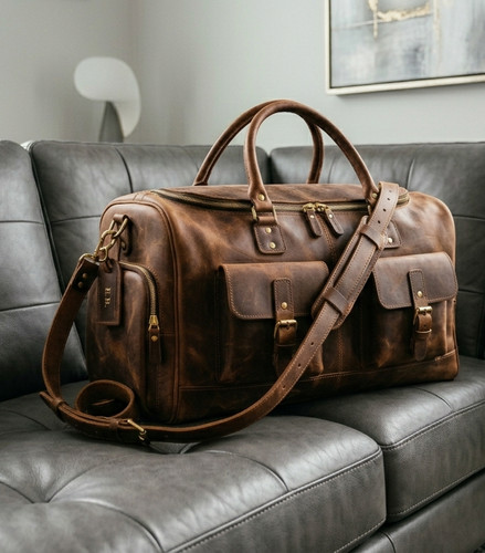 Genuine cow brown distressed - brown,