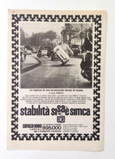 Pubblicita' Simca 1000 Sospensioni Auto Old Advertising Werbung Vintage 1965(F3)