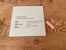 New - Watch Placca Porsche Design Piastra Orologio - Cronografo Titanium -