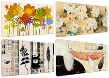 Quadri Moderni Arredamento cm.120x60 Fiori Design Arredo Casa Arte Stampa Tela