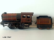 LAM (ITALIA) ANNI 30 LOCOMOTORE A CARICA +CARRO CARBONE IN LATTA-OTTIMO!!