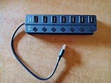 Hub USB 3.0 7 Porte Plug & Play con interruttori e connettore per alimentazione 