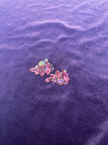 Orecchini clip rosa - orecchini, a