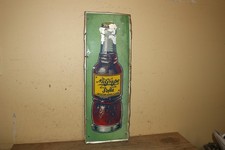 Rara insegna in metallo originale d'epoca anni 40 NuGrape Nu Grape Soda Pop 22" x 8"