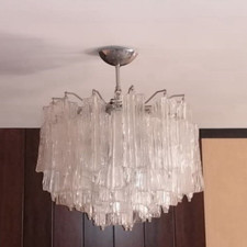 VENINI TONI ZUCCHERI COPPIA DI LAMPADARI VINTAGE MURANO ANNI '60 CVUSA