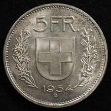 Svizzera 5 Franchi 1954