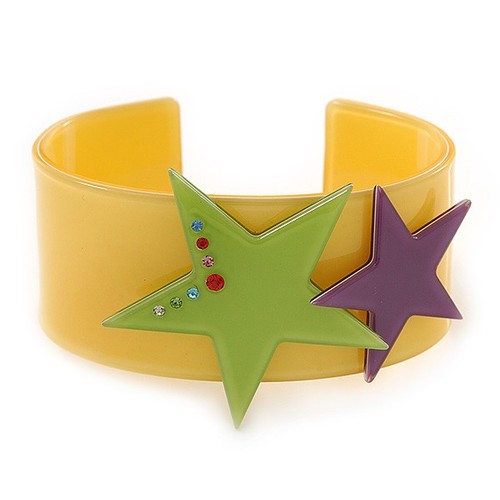 Bracciale acrilico giallo con - acrilico,